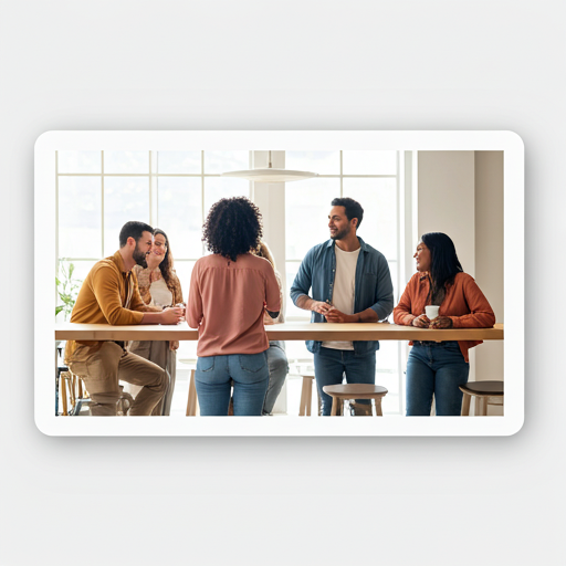 Diverse community gathering
